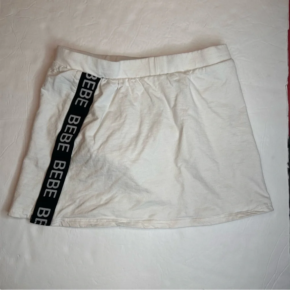 Bebe Sport White Cotton Skort Girls Size M 10/12